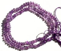 16 inch strand of 3x5mm Smooth Rondelle Amethyst